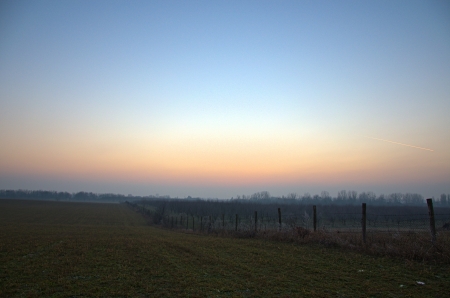 Field at sunset in Europe の写真素材