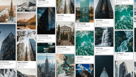 Collage of photos on the theme of travel in New York Cityの素材