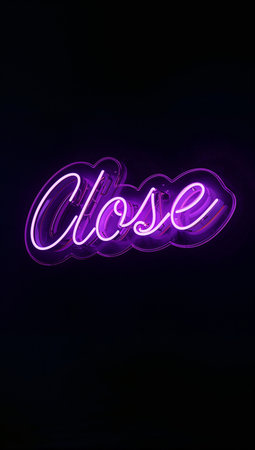 Illustration of a neon sign with the word CLOSE in itの素材