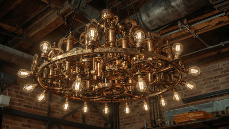 Luxury chandelier in a loft style. Interior design.の素材