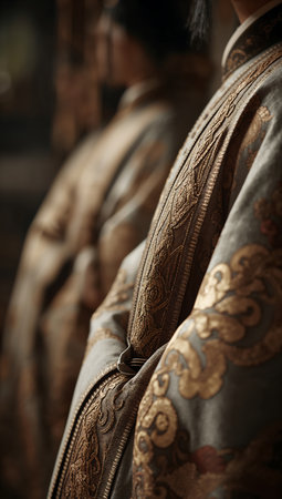 Traditional indian wedding dress, detail of a wedding dress in Indiaの素材