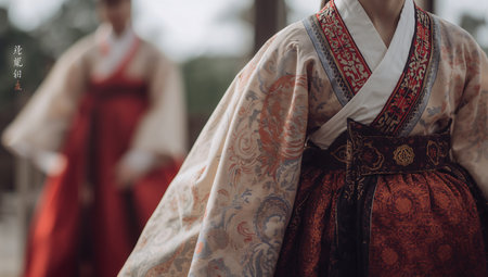 Traditional folk costume of the people of the south of China, close upの素材