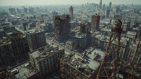 Aerial view of the city of Chicago, Illinois, USA.の素材