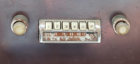 Vintage 1947 car radio with push buttonsの写真素材