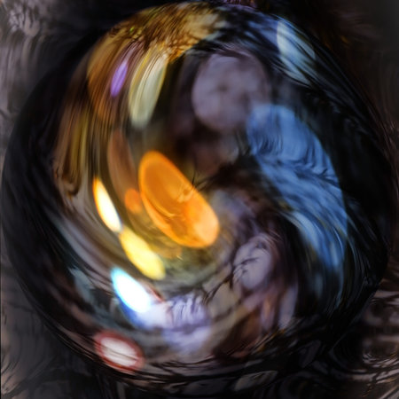 Abstract swirling sphere of color and light created by photo-manipulation.