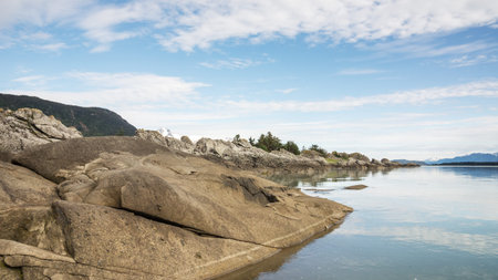 Kochu Island near Chilkat State Park in Southeast Alaska in summer.の写真素材