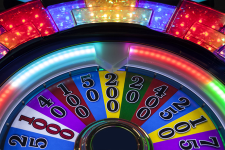 Close up of a colorful gambling slot machine in Nevada.の写真素材