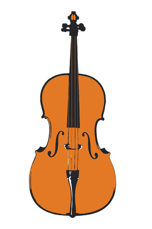 Simple cello illustration in three colors in vector and jpeg.の写真素材