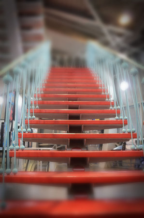 Industrial retro red stairsの写真素材