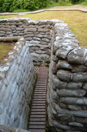 Inside Yorkshire Trench and Dug Outの写真素材