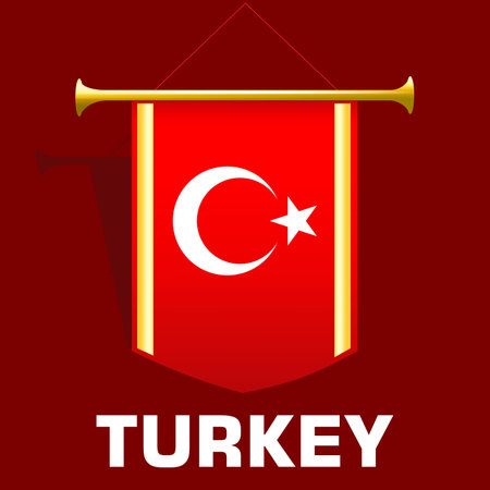 <p>Turkey flag on the red background. Vector illustration for your design.</p>のイラスト素材