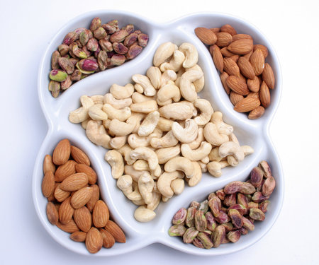 <p>Pistachios, almonds, cashews and pistachios</p>
