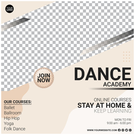 Vector Dance Academy template use for social media and print.のイラスト素材