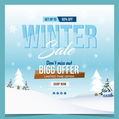 Winter sale banner design. Winter sale poster design. Vector illustration.のイラスト素材
