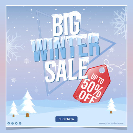 Winter sale banner template. Big winter sale special offer. Vector illustration.のイラスト素材