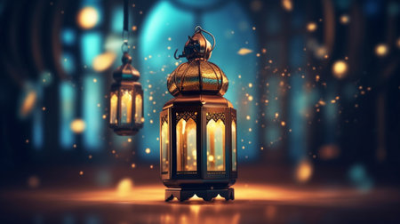 Photo Islamic Mosque in the evening with sunlight backgroundの素材