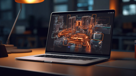 Photo electronic device homepage is seen on a computer screenの素材