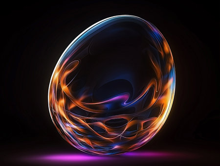 Abstract background. luminous swirling. Elegant glowing circle.  Sparking particle. Space tunnel. Glossy jellyfish. Colorful ellipse. Glint sphereの素材