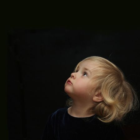 litl girl looking to the big worldの写真素材