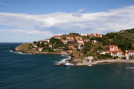 Small  mediterranian port - Collioure south of Franceの写真素材