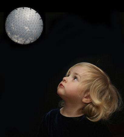little girl looking to the big world