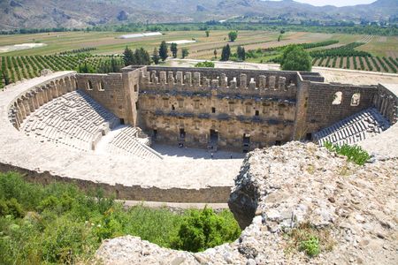 OLd teater Aspendos - constracted by greec architect Eenon in 155  durring Mark Aurelius timeの写真素材