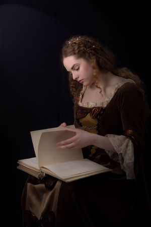 Renesaince style girl portrait like a payntingの写真素材