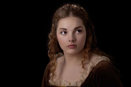 Renesaince style girl portrait like a payntingの写真素材