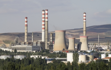 Oil refinery, Kirikkale, Turkeyの写真素材
