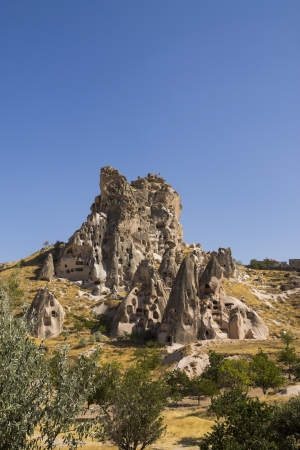 Uchisar cave city, Cappadocia, Turkeyの写真素材