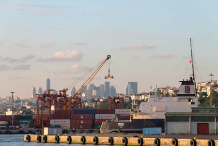 ISTANBUL - AUG 31: Port of Haydarpasa on August 31, 2013 in Istanbul, Turkey. It is a general cargo...