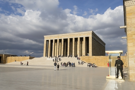 ANKARA - OCT 24: Citizens visiting to the mausoleum of Mustafa Kemal Ataturk who is the leader of the Turkish Independence War and the founder of the Republic of Turkey on 24 October 2012, Ankaraのeditorial素材