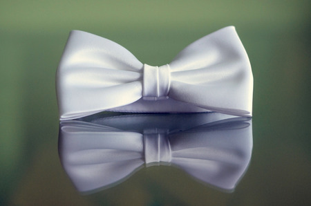 White Bowtie reflectionの写真素材