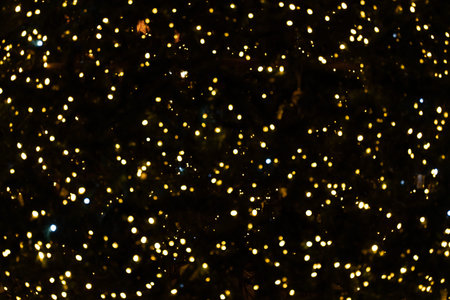Christmas ilumination bokeh gights in the city