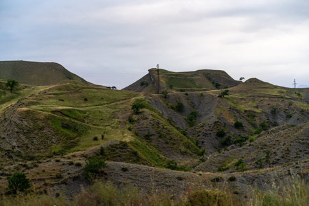 Caucasian mountain. Dagestan. Trees, rocks, mountains, view of the green mountains. Beautiful summer...