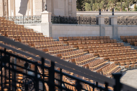 Empty Seats Theater Amphitheater Rome - An image of empty seats in a theater amphitheater in Rome, Italy.の写真素材