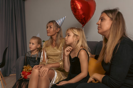 Birthday Party Family Home Movie Girls watching intently