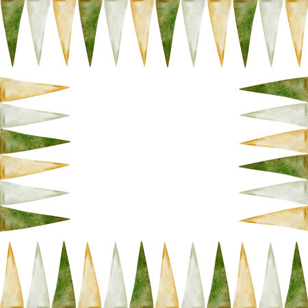 Watercolor hand drawn illustration, Saint Patrick holiday. National color flags, white green orange. Ireland tradition. Square frame Isolated on white background. Invitations, print, website, cards.の写真素材