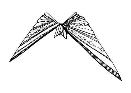 Hand drawn ink vector illustration, embroidered national indian clothes South Central America fashion culture poncho. Single object isolated white background. Design travel, vacation, brochure, printのイラスト素材