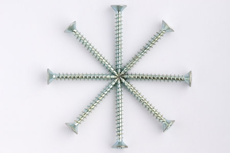 Star made of several screwsの写真素材