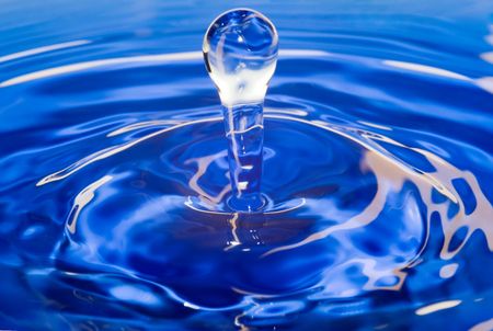 column of water formed at falling a dropの写真素材