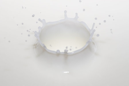 milk cup formed at falling a dropの写真素材