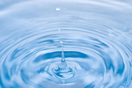 blue water pin created by the fallen drop