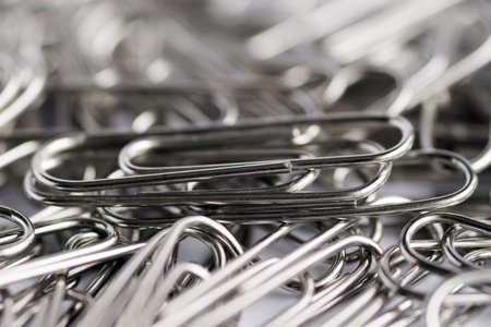 few paper clips close up