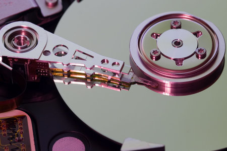 Hard disk drive - head and surfaces.
