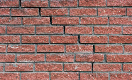 Crack in a brick wall の写真素材