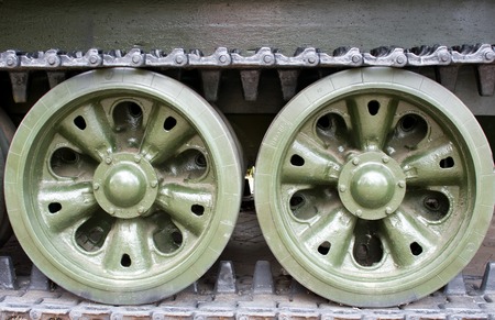 Caterpillar of the Russian tankの写真素材