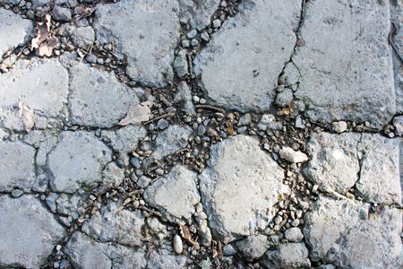 The old cracked ferro-concrete plate; texture の写真素材