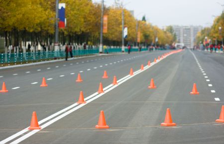 City road before sports competitionの写真素材