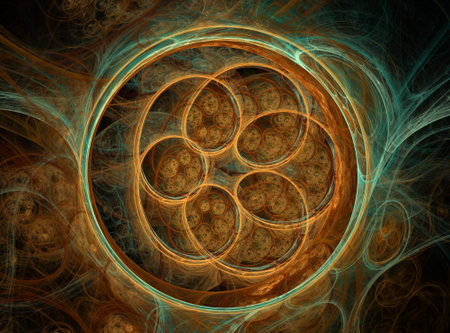 computer-generated fractal image - circles and swirlsの写真素材